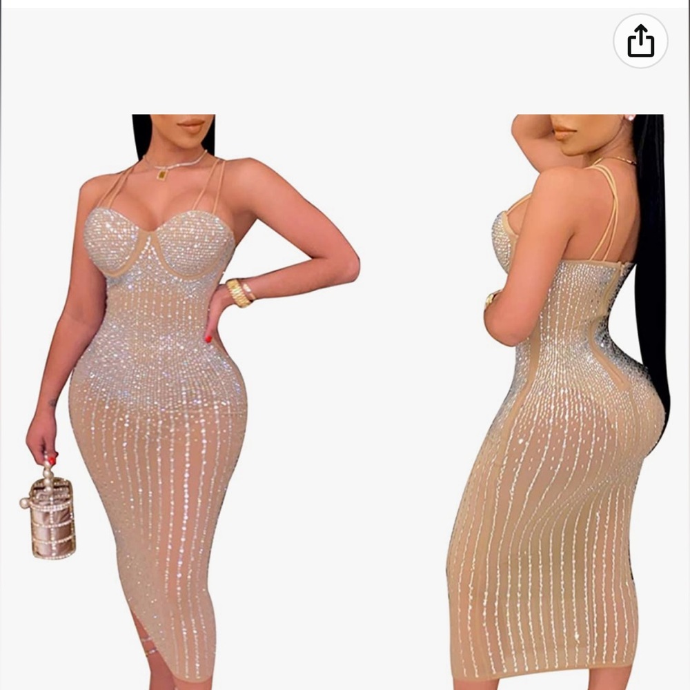 Sexy night dress for women, with shiny rhinestones ideal for night  # S